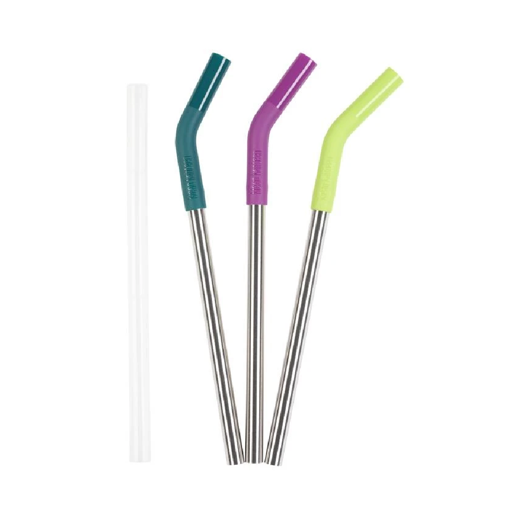 3 Steel Straws 10mm / 3 er Set dicke Strohhalme