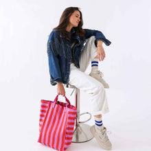TASCHE ELISABETH STREIFEN ORCHIDEE / TOMATE