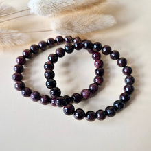 Edelsteinarmband mit 6mm runden Perlen - Granat