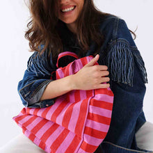 TASCHE ELISABETH STREIFEN ORCHIDEE / TOMATE