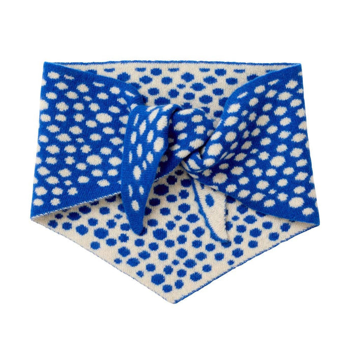 Blaues Wendbares Halstuch mit Punkten