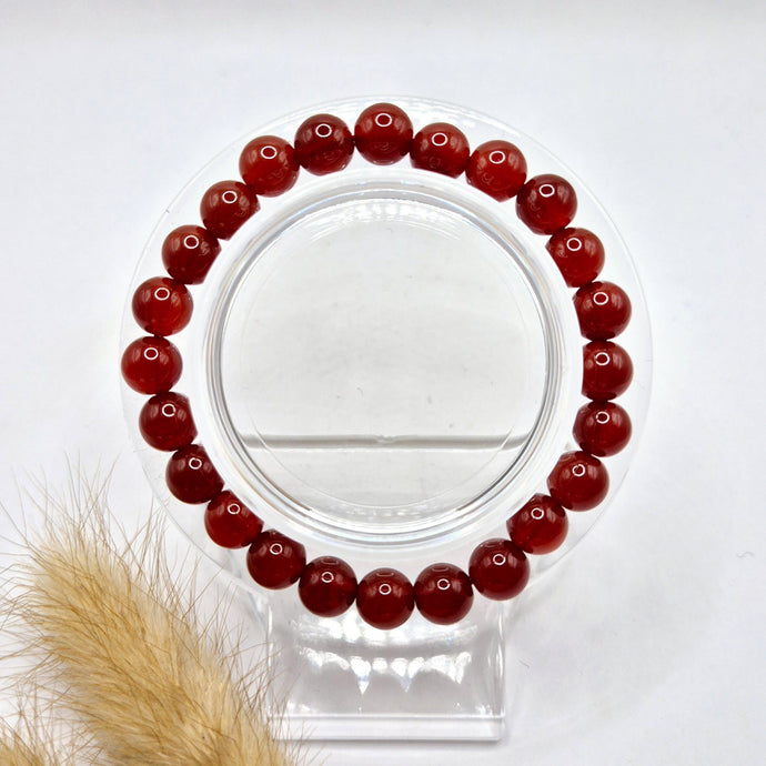 Edelsteinarmband mit 8-mm-runden Perlen – Karneol