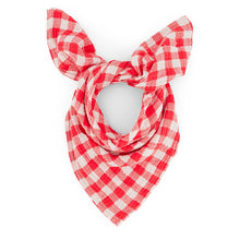 Bianca Mulltuch mit Vichy-Karomuster in Tomatenrot