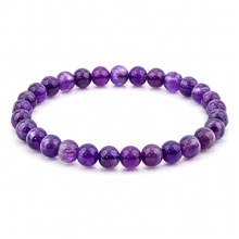 Amethyst Edelstein Armband ca. 18,5 cm runde Perlen