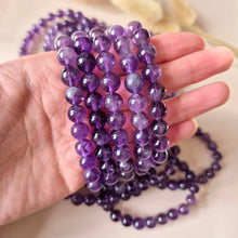 Edelsteinarmband mit 8 mm Rundperlen – Amethyst