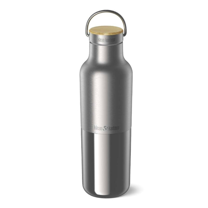 RISE Reflect Insulated brushed and mirror steel 592 ml Bamboo cap