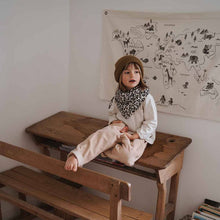 BIANCA Mullwickeldecke mit Leopardenmuster in Greige