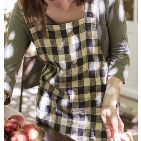 Apron Küchen schürze Maison de Vacances schwarz fusain