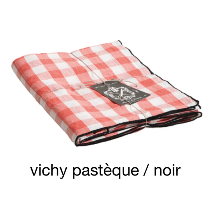 Table Cloth 145x145 cm Vichy Black Bourdon