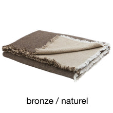 Throw Double sided Washed Virgin Wool  and Cotton 150x250cm