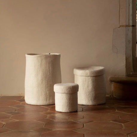 Muskhane Round Felt Box with Lid S