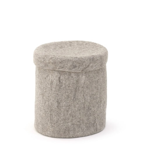 Muskhane Round Felt Box with Lid M