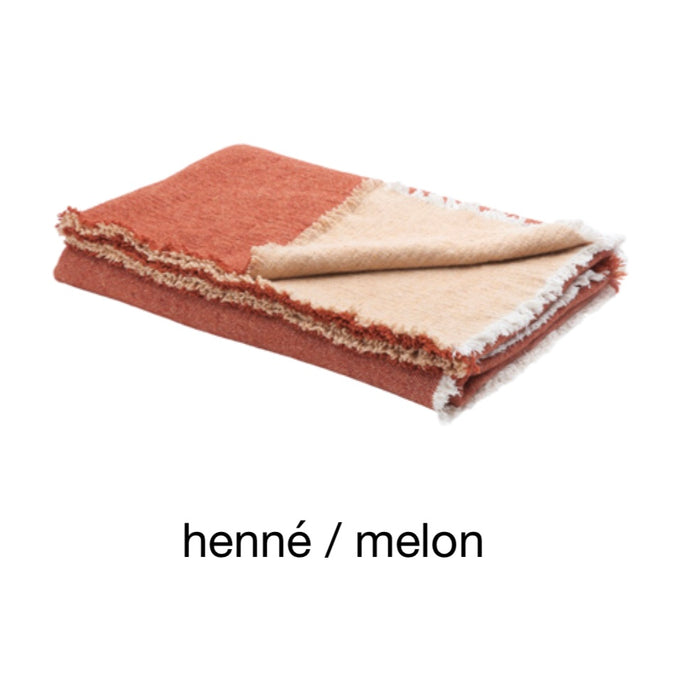 Throw Double sided Washed Virgin Wool  and Cotton 150x250cm