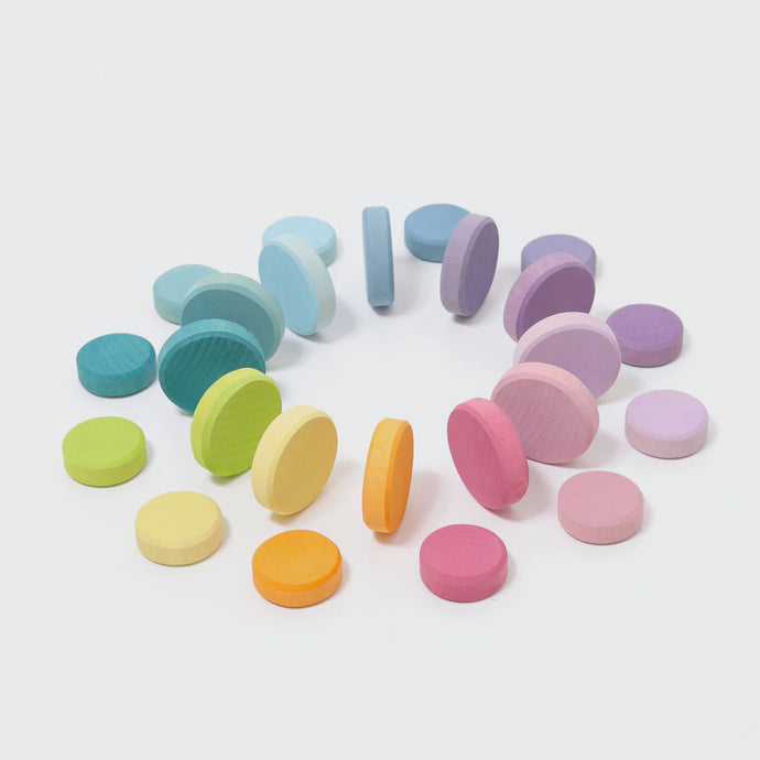 Bunte Holztaler Pastell von Grimms