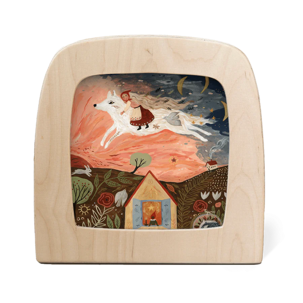 Toverlux Lampe mit Silhouette Girl and the Wolf (Artist Tijana Draws)