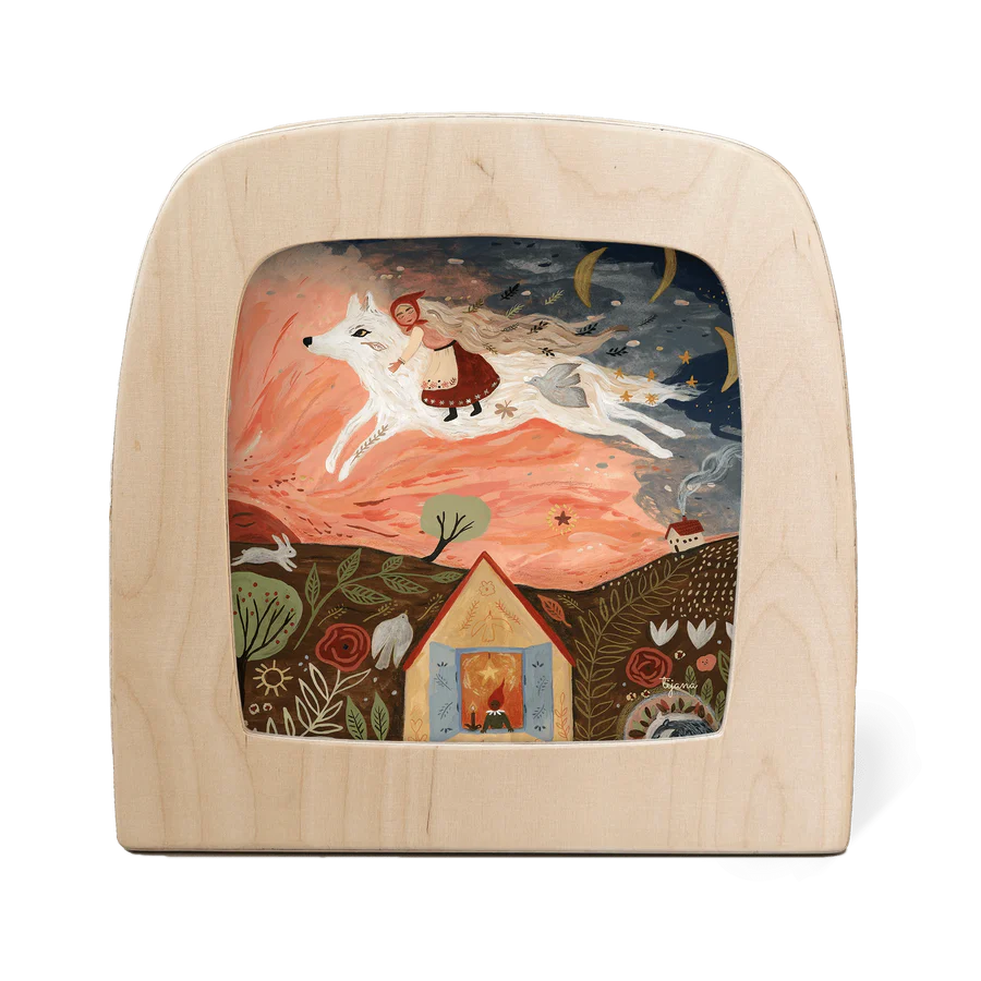 Toverlux Lampe mit Silhouette Girl and the Wolf (Artist Tijana Draws)