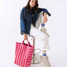 TASCHE ELISABETH STREIFEN ORCHIDEE / TOMATE