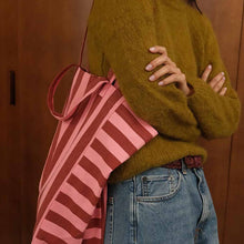 ELISABETH STREIFEN TASCHE ZIEGEL / ROSA