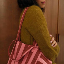 ELISABETH STREIFEN TASCHE ZIEGEL / ROSA