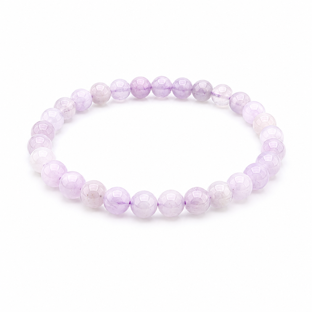 Lavender Amethyst Edelstein Armband ca. 18,5 cm runde Perlen