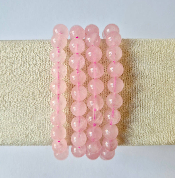 Rosenquarz-Edelsteinarmband – 8 mm