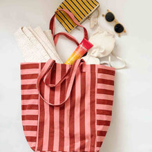 ELISABETH STREIFEN TASCHE ZIEGEL / ROSA