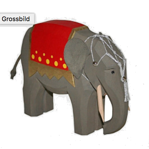 Elefant gross aufgezaeumt