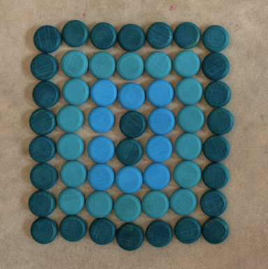 Mandala blaue Münzen