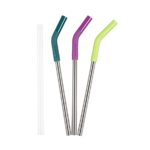 3 Steel Straws 10mm / 3 er Set dicke Strohhalme