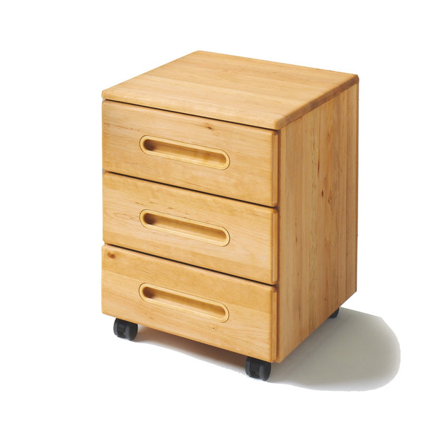 Rollcontainer mit 3 Laden, Buche