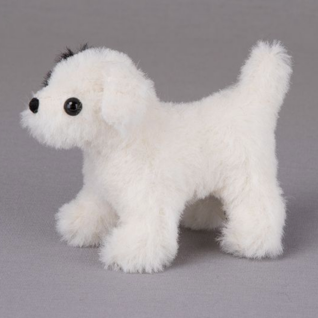 Hund Mini-Tier weiß Alpaka, 11cm