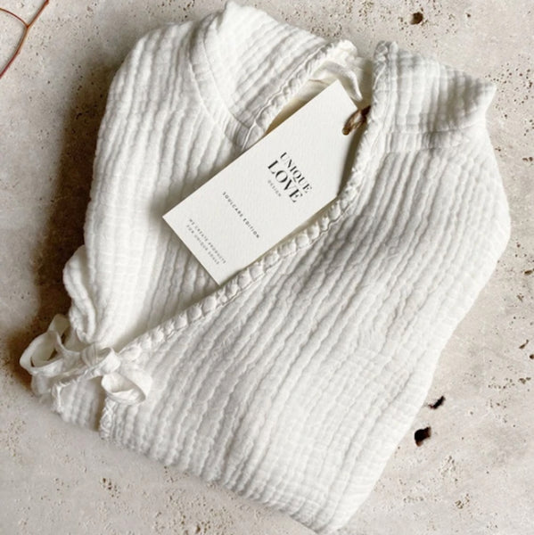 Unique Love Bademantel Cloud White