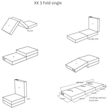 KlipKlap 3fold single Faltliege 65x195cm